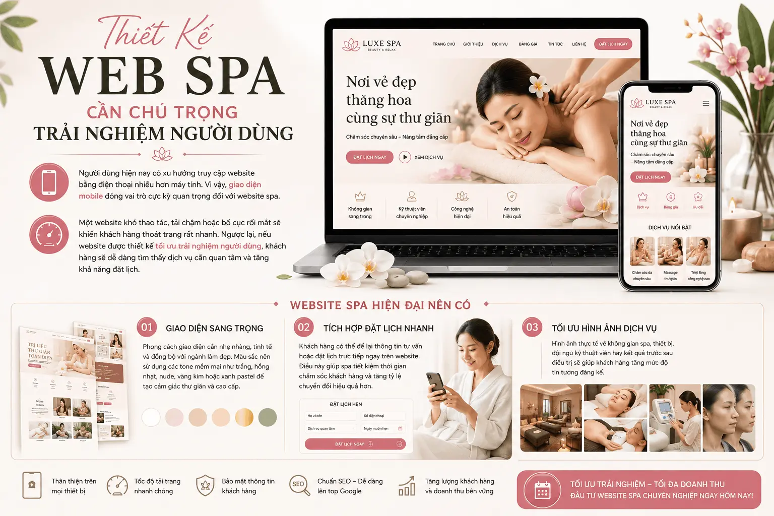 Thiết Kế Web Spa Đẹp Chuẩn UX/UI Hiện Đại