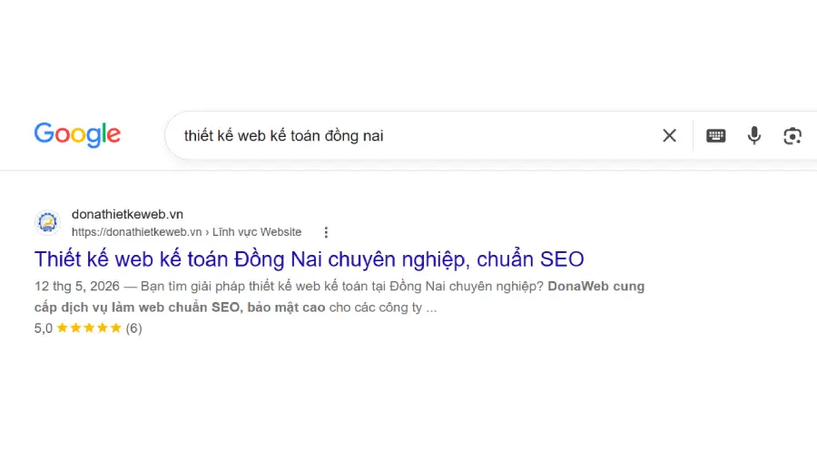 DonaWeb thiết kế web kế toán Đồng Nai lên top google