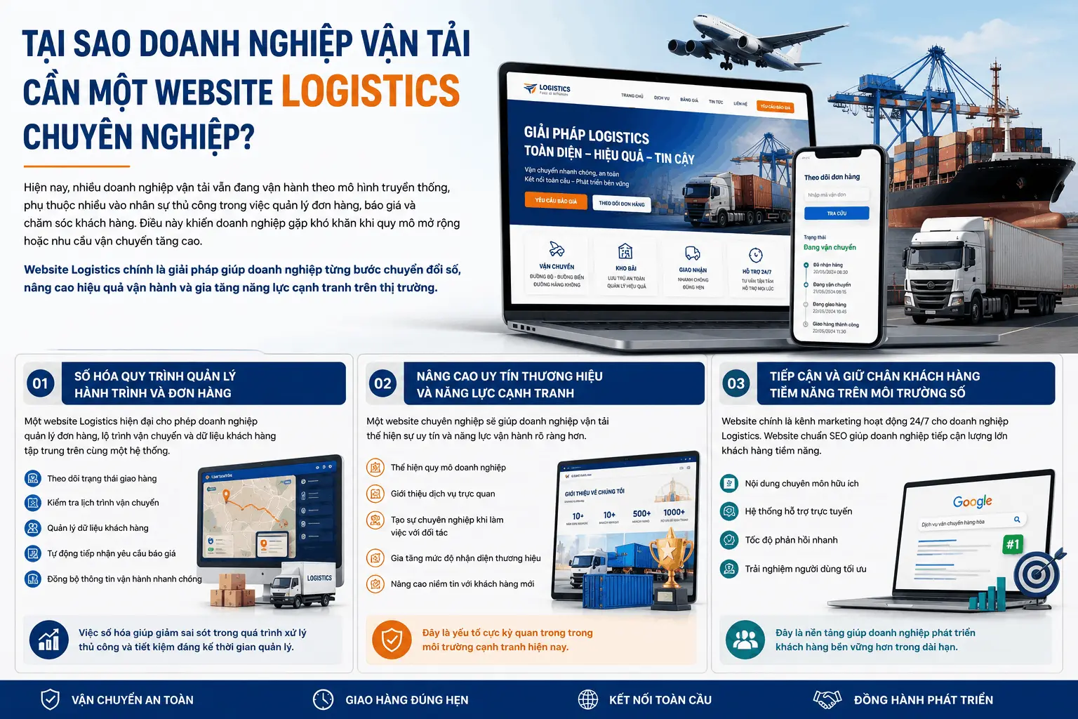 Thiết kế Web Logistic Cho Doanh Nghiệp Kho Vận Và Xuất Nhập Khẩu