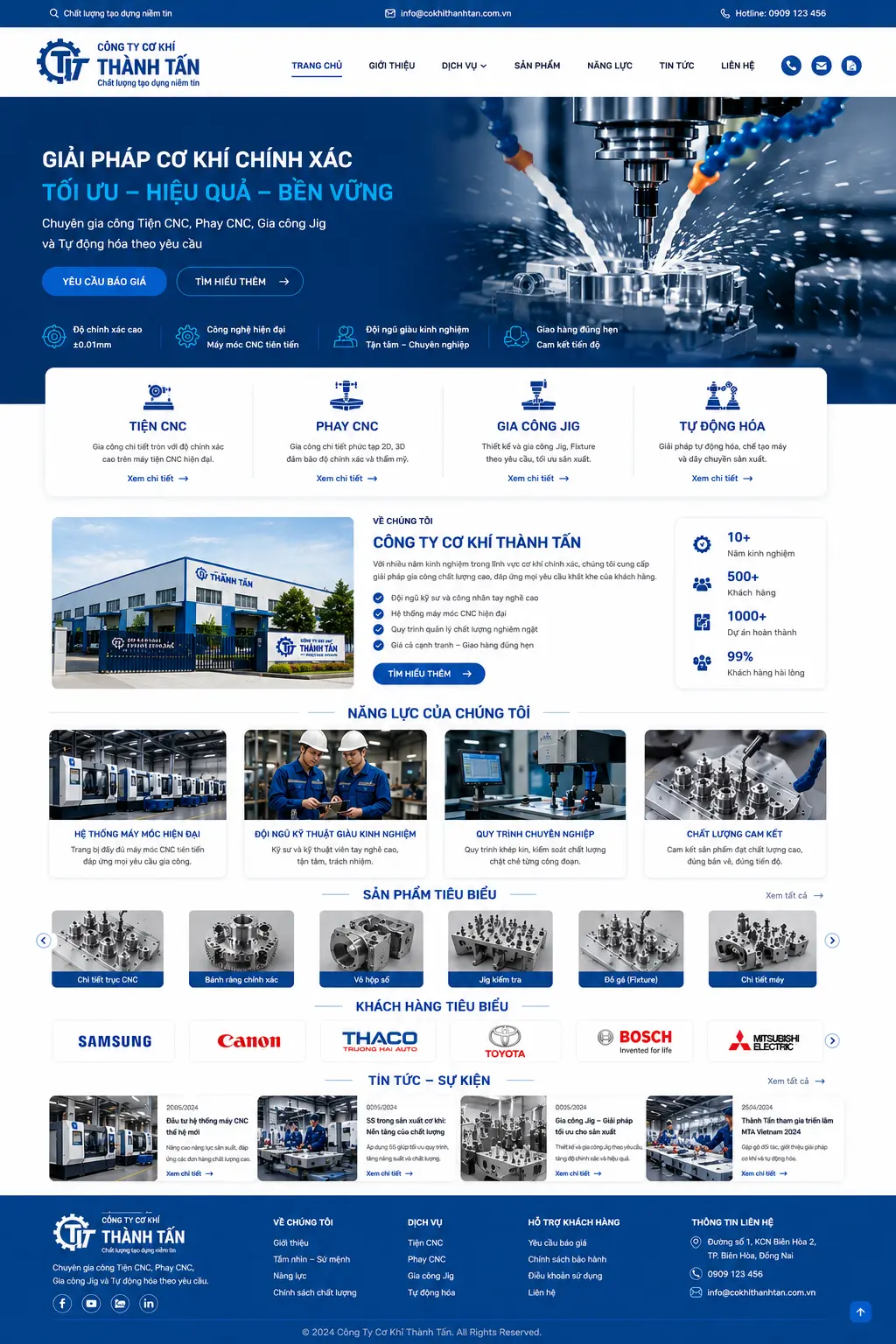Thiết kế website cơ khí công nghiệp