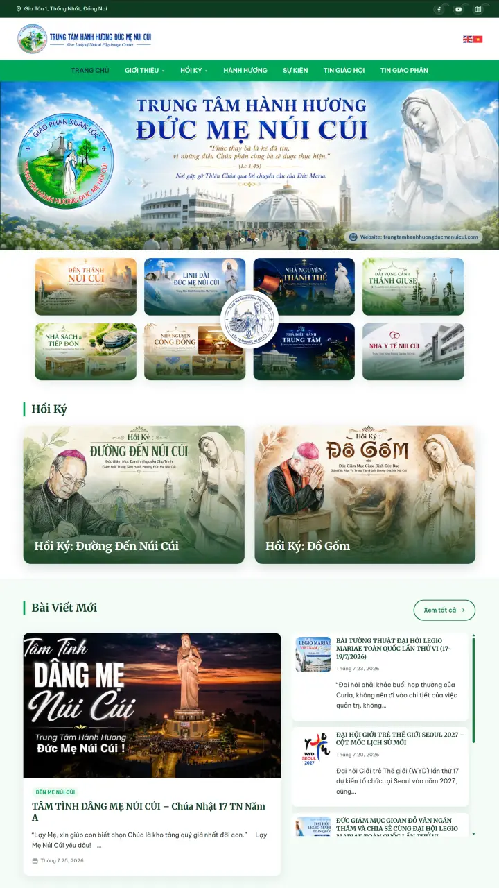 DonaWeb thiết kế website Trung Tâm Hành Hương Đức Mẹ Núi Cúi Đồng Nai