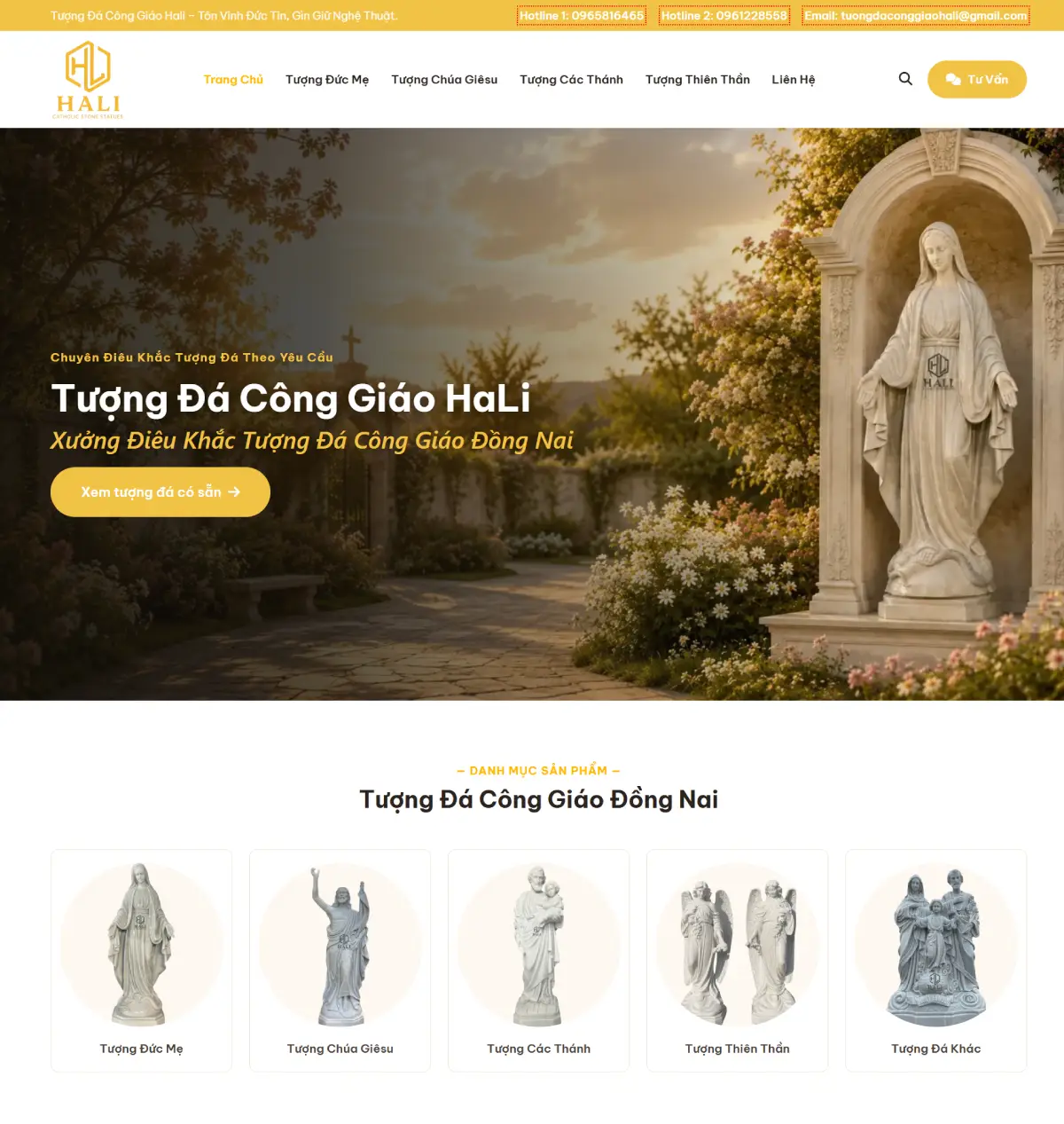 DonaWeb thiết kế website tượng đá Công Giáo